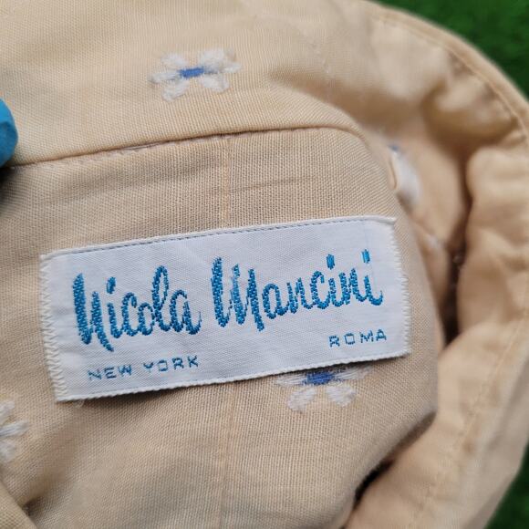 Vintage 70s Nicola Mancini Embroidered Disco Button Shirt Mens XXL 17.5 Peach - Picture 12 of 13